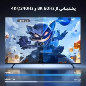 کابل HDMI 2.1 8K60Hz 4K240Hz یوگرین مدل HD140 طول 2 متر